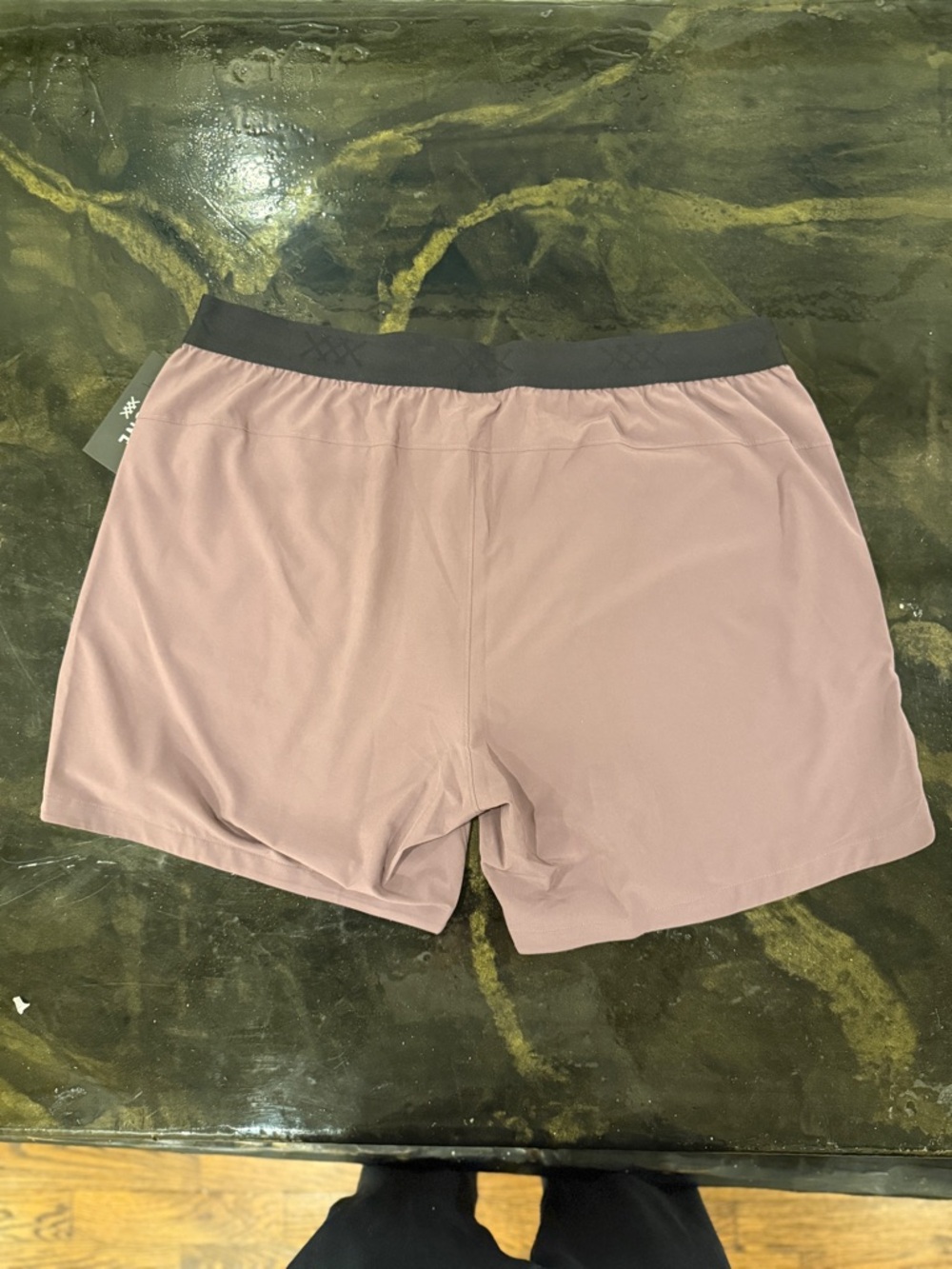 RHONE Men’s Rose Pink Performance Shorts with Black Waistband - Picture 3 of 3